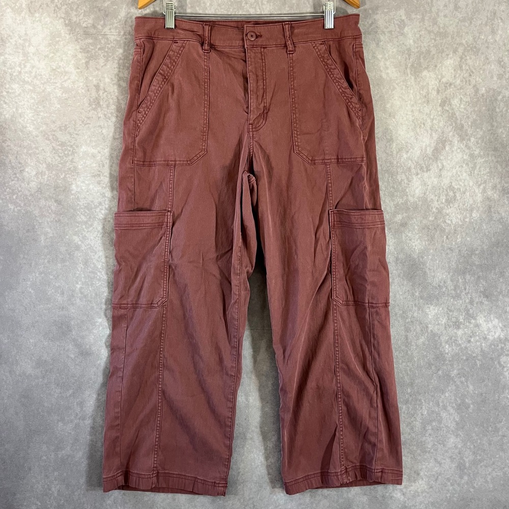 American Eagle Stovepipe Cargo Pants Womens 14 Short Mauve Stretch Utility Boho